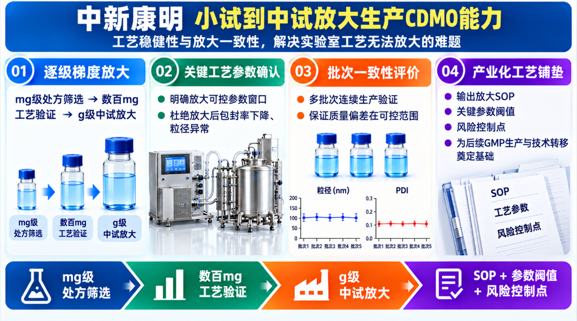 中新康明小试到中试放大生产CDMO能力 中新康明小试到中试放大生产CDMO能力